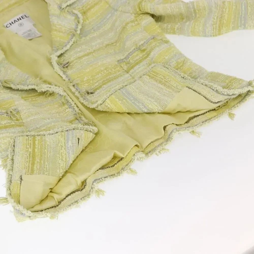 Chanel Tweed Jacket Yellow Wool